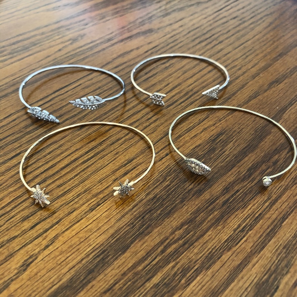 Express mixed metal stack of bracelets